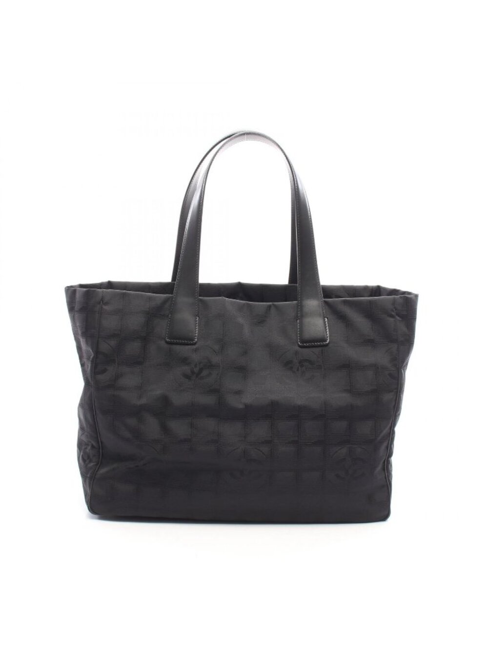 Chanel Tote Bag New Travel Line MM Black Leather MM